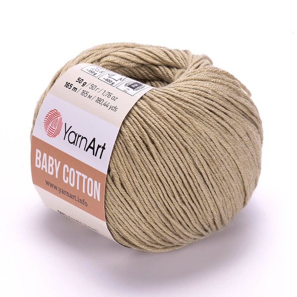 Yarnart Baby Cotton,50% Cotton,1.76 Oz,165M/180Yds,50gr Baby Yarn,Summer Yarn,Amigurumi Yarn,Jeans Yarn,Soft Yarn,Knitting Yarn,cotton yarn