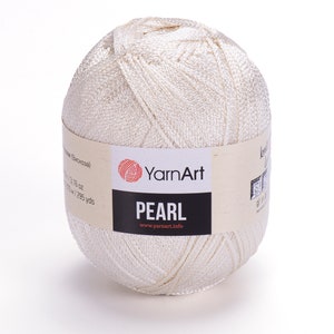 YarnArt Pearl - Crochet Yarn, Lace Yarn, Dress Yarn, Summer Yarn, Shiny Yarn, Knitting Yarn, 100% Viscose, Sparkly Yarn, 3.16 Oz, 295 Yds