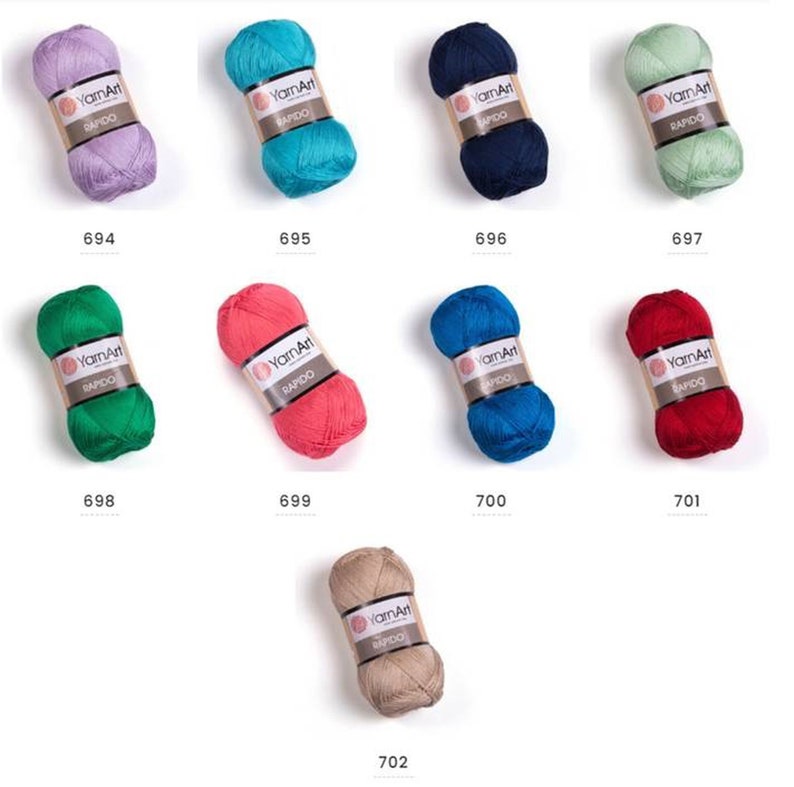 YarnArt Rapido,Accesory Yarn,Lace Yarn,Silky Yarn,100%Microfiber Yarn,Acrylic Yarn,Knitting Yarn,Crochet Yarn,3.52 Oz,382.76 Yds image 5