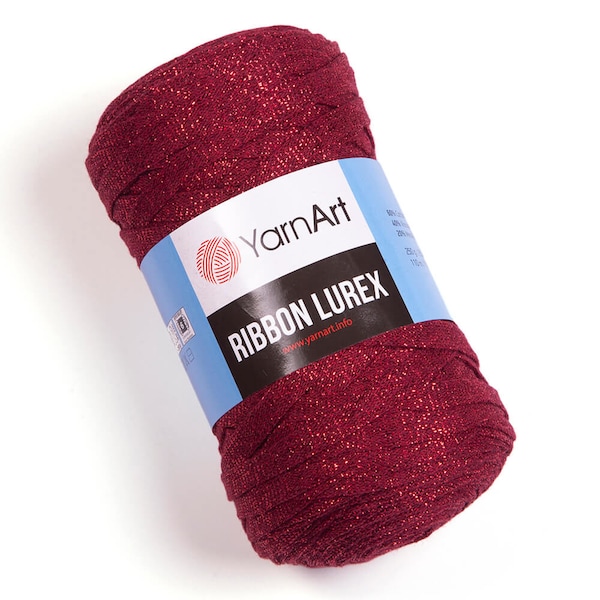 YarnArt Ribbon Lurex-Bag Yarn, Rug Yarn, Metallic Ribbon Yarn,Crochet Yarn, Accessories Yarn,Knitting Yarn, Fabric Yarn, 8.80 Oz, 136.70 Yds