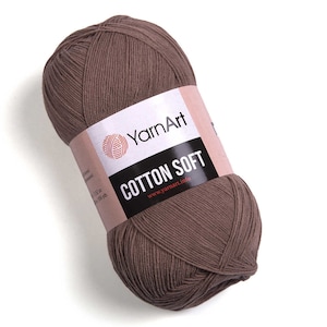 YarnArt Cotton Soft,Summer Yarn, Crochet Yarn, Amigurumi Yarn,Knitting Yarn, 55% Cotton Yarn, Baby Yarn, Anti-Pilling Yarn, 3.52 Oz, 656 Yds