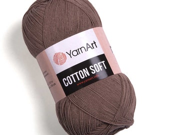 YarnArt Cotton Soft,Summer Yarn, Crochet Yarn, Amigurumi Yarn,Knitting Yarn, 55% Cotton Yarn, Baby Yarn, Anti-Pilling Yarn, 3.52 Oz, 656 Yds