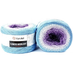 Yarnart Flowers Moonlight,Glitter Cake yarn, Yarnart flowers moonlight,Glitter Cotton Yarn,glitter shawl yarn,ombre yarn,9 Oz,1093Yds