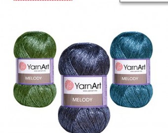 YarnArt Melody ,Glittery yarn,Acrylic yarn, Fantasy Yarn, Multicolor Rainbow Yarn, Scarf Crochet Shawl Metallic Yarn,