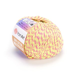 Yarn Art Baby Cotton Multicolor,Hand Knitting Yarn,Sweater Yarn,Cardigan Yarn,Cotton Crochet,Blouse Yarn,Crochet Dress Yarn,50gr