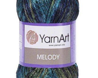YarnArt Melody Yarn: Multicolor Glitter Acrylic Blend
