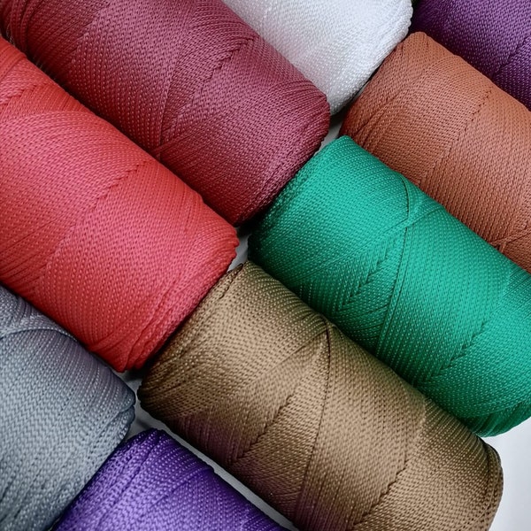 2-3mm Polyester Makramee Garn 200gr -246yard - 235mt ,Polyester Makramee Schnur,100% Polyester Makramee Seil,Makramee Tasche,Makramee Teppich,Handwerk Schnur