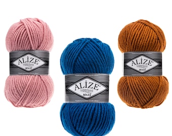 Hilo Alize Superlana Maxi: Mezcla de lana y acrílico de grosor grueso