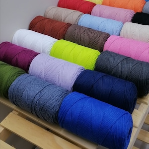 Cordón de macramé de algodón de 2 mm, 250 g (8,80 oz), 225 mt (246 yds), hilo de macramé de alta calidad, bolsa, cesta, cordón de bolsa, adecuado para decoración del hogar
