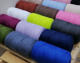 2mm Recycled Cotton Macrame: 246 yds for Bags & Home Decor