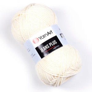 YarnArt Jeans Plus - Baby Yarn, Amigurumi Yarn,AntiPilling Yarn,Blanket Yarn,Acrylic Yarn, 55% Cotton Yarn,Knitting Yarn,3.52 Oz, 174.98 Yds