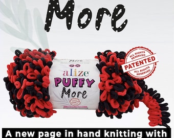 Alize Puffy More: Hilo de bucle grueso, tejido a mano, manta para bebé