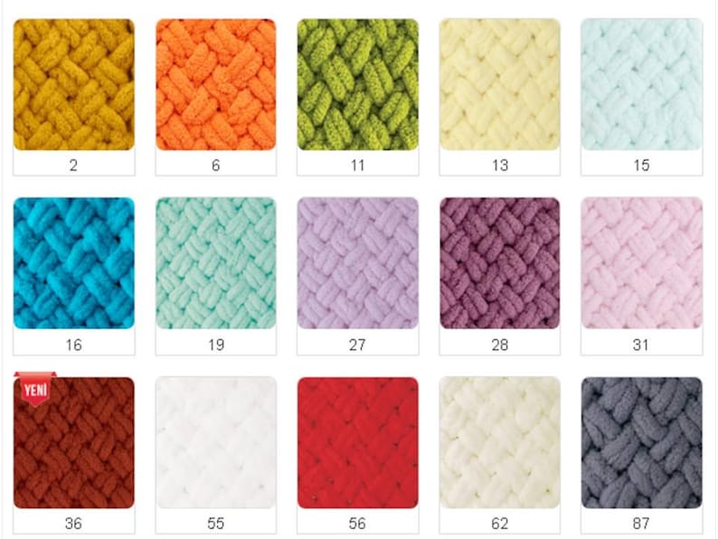 Puede incluir: Una colecci&oacute;n de muestras de hilo en varios colores, incluyendo amarillo, naranja, verde, azul claro, turquesa, verde menta, lavanda, morado, rosa, rojo, blanco, marr&oacute;n y gris. El hilo est&aacute; dispuesto en una cuadr&iacute;cula con n&uacute;meros debajo de cada muestra.