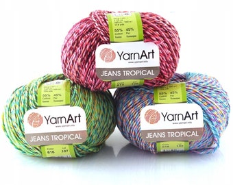 YarnArt Jeans Tropical Yarn - 55% Cotton 45% Acrylic, 50g/174yds, Sport Weight For Amigurumi & Summer Projects - View #6