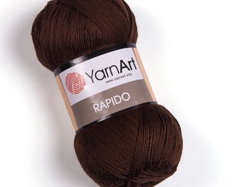 YarnArt Rapido,Fil d’accessoire,Fil de dentelle,Fil soyeux,Fil 100%Microfibre,Fil acrylique,Fil à tricoter,Fil de crochet,3.52 Oz,382.76 Yds