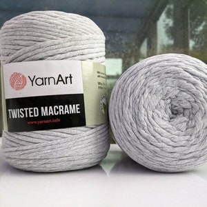 YarnArt Twisted Macrame-Macrame Bag, Macrame Rug, Combed Macrame, 60% Cotton Macrame Cord, 17.60 Oz, 229.96 Yds