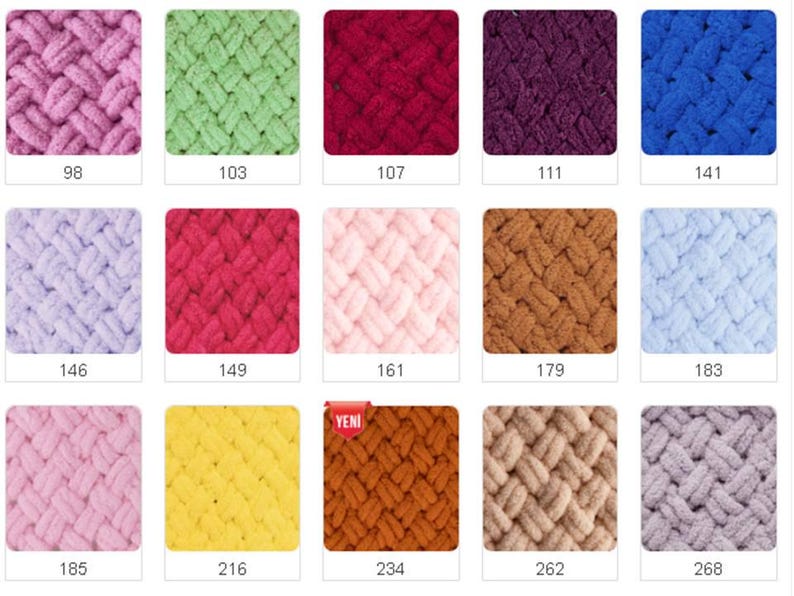 Puede incluir: Una colecci&oacute;n de muestras de hilo en varios colores, incluyendo rosa, verde, rojo, morado, azul, azul claro, marr&oacute;n, amarillo y gris. El hilo est&aacute; dispuesto en una cuadr&iacute;cula con el n&uacute;mero correspondiente para cada color debajo de cada muestra.