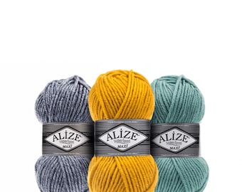 Alize Superlana Maxi Yarn: Bulky Wool Acrylic Blend