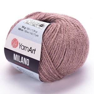 YarnArt Milano , Sweater Yarn, Winter Yarn, Soft Yarn, Crocheting Yarn, Knitting Yarn, Alpaca Wool Yarn, 1.76 Oz, 142.17 Yds