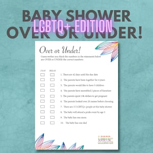 BABY SHOWER Games - Over or Under - LGBTQ+ Celebration