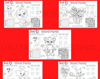 Word Party Activity sheet, Perfect for kids activities during birthdays or school holidays, Word Party for kids, Birthday party activities
