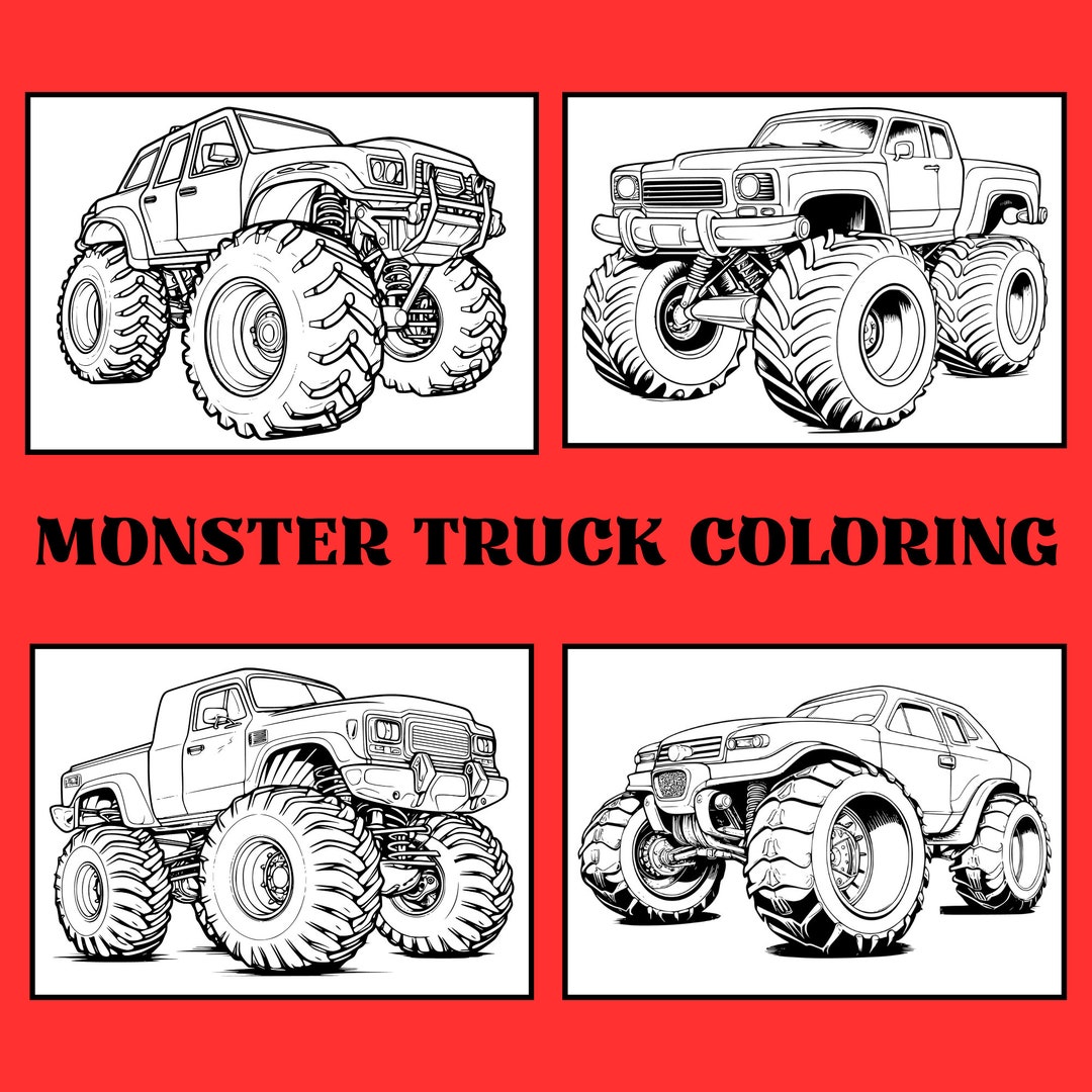 Monster Truck Coloring Pages, Kids Monster Truck Coloring Activity ...