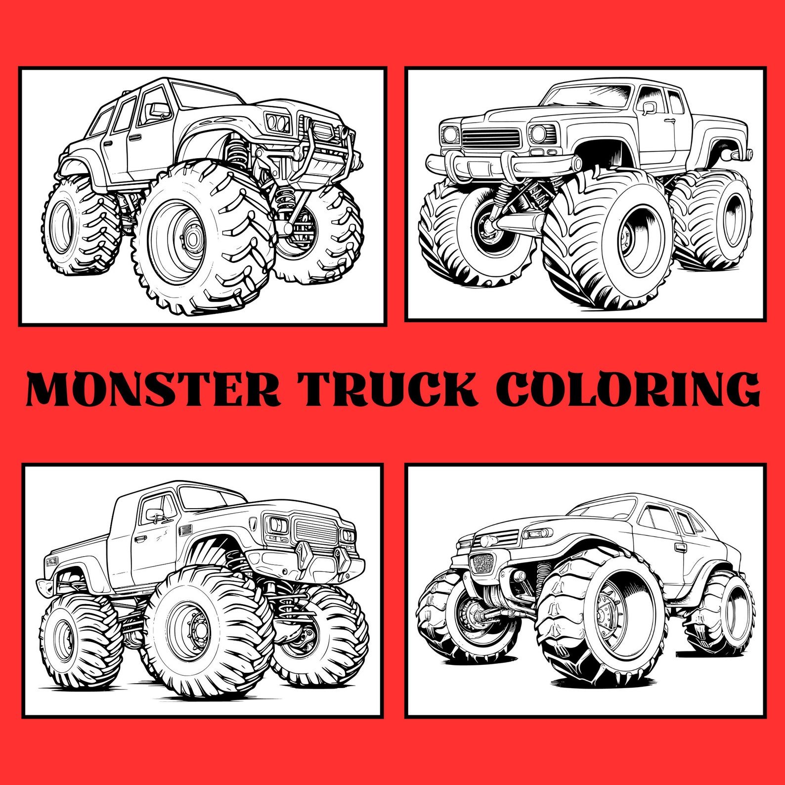 Monster Truck Coloring Pages, Kids Monster Truck Coloring Activity ...