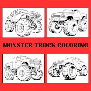 Monster Truck Coloring Pages, Kids Monster Truck Coloring Activity, Coloring Activity for kids, Monster Trucks for coloring, School coloring