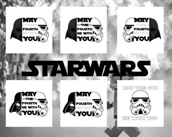 Paquete SVG y PNG de Star Wars / Archivos de corte de Star Wars para Cricut y Silhouette / Descarga digital de Star Wars para camisetas, calcomanías y manualidades
