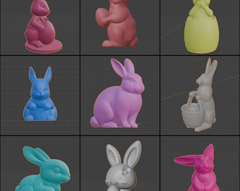 3D STL Park Bundle, 3D Printing Easter Egg, STL File Bunny, Easter 3D Printing files including Easter bunny, and Easter Eggs