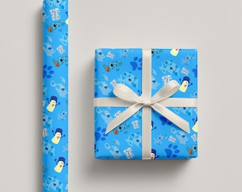 Blues clues wrapping paper | Large 30x72” Sheet | Kids Birthday Gift Wrap | Premium Matte/Satin | Party Gift Packaging