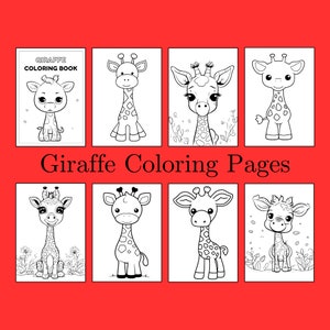 Giraffe coloring pages, Kids coloring pages, Giraffe printable coloring pages, Giraffe coloring book for kids and adults, Coloring book