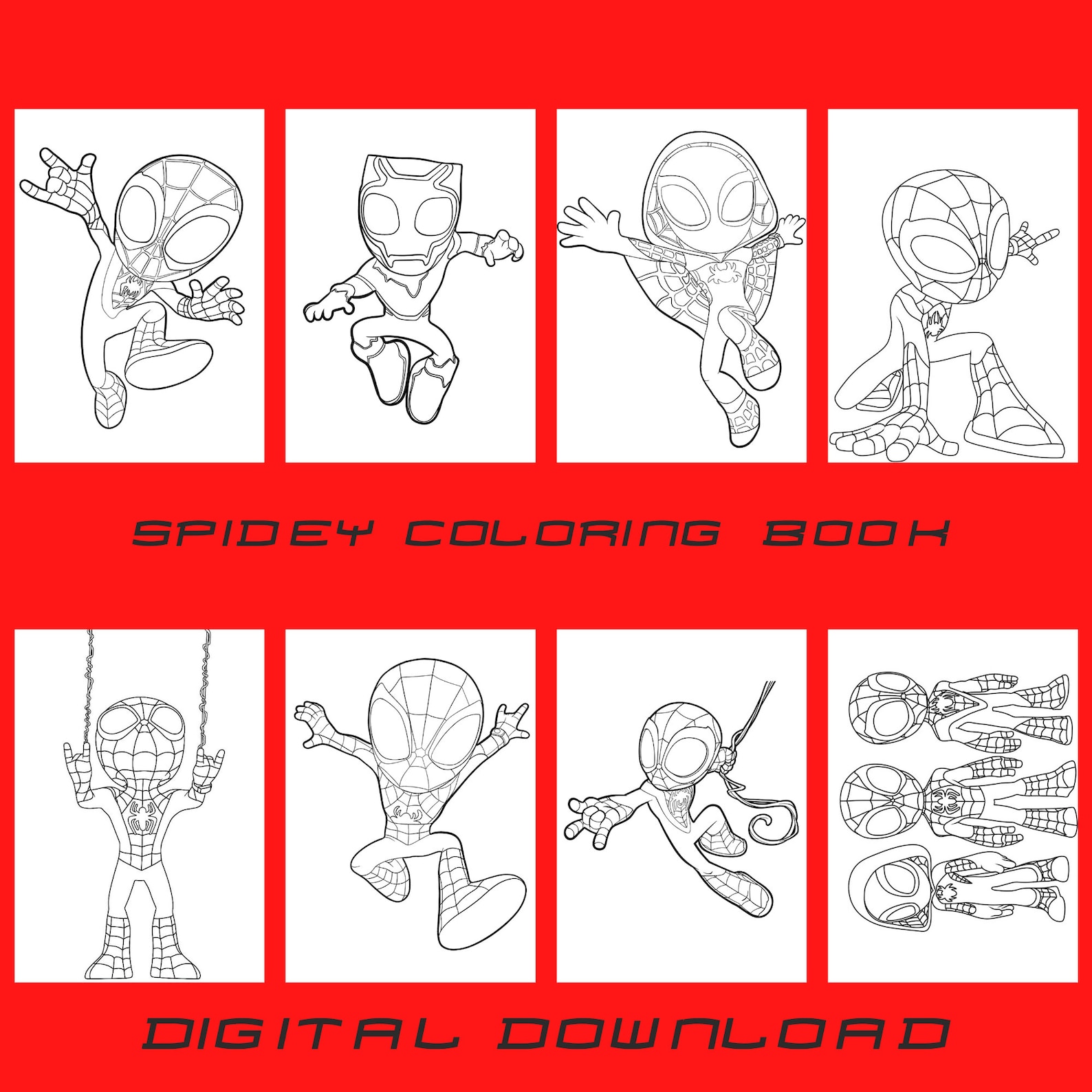 Spidey and His Amazing Friends Coloring Book for Kids - Etsy