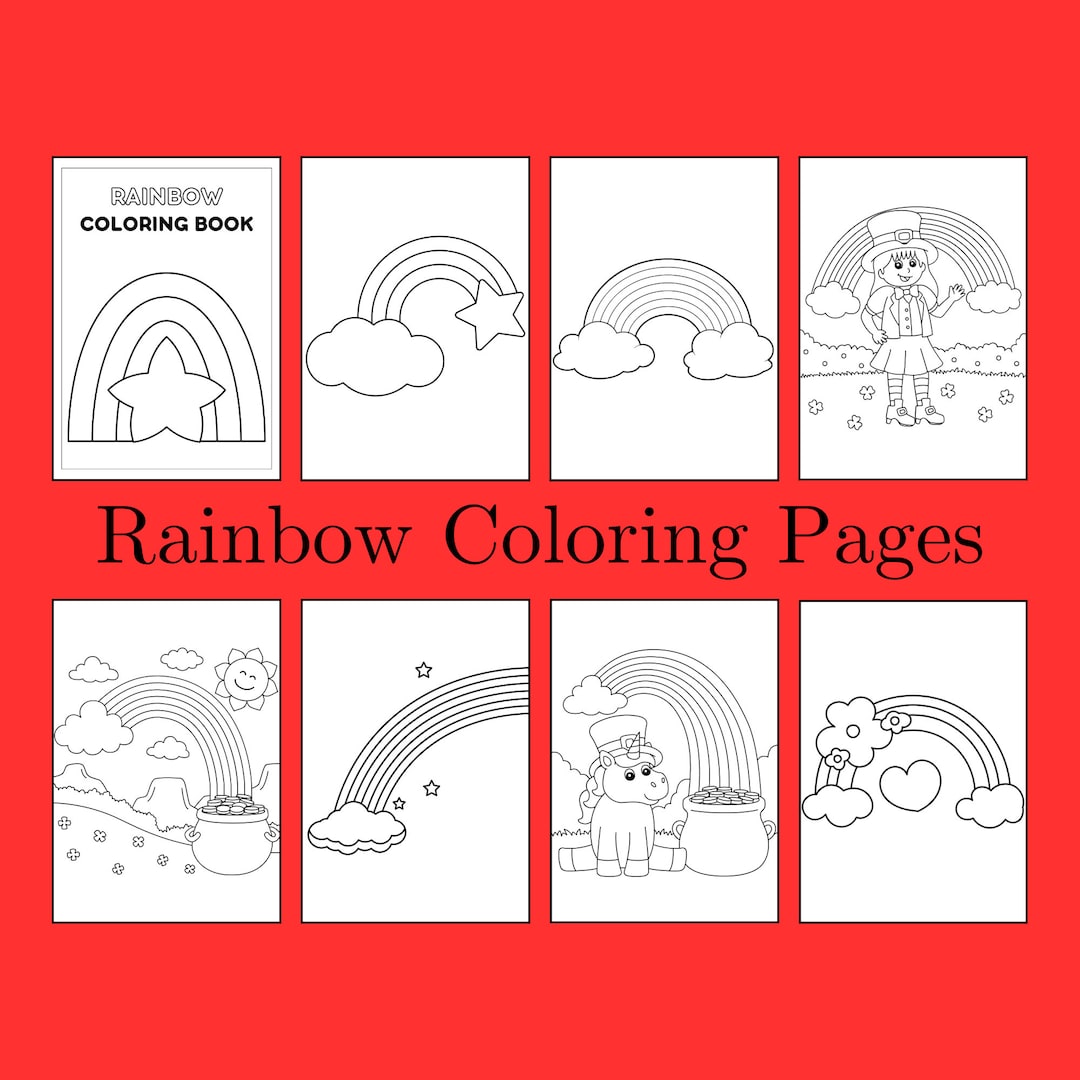 Rainbow Coloring Pages, Kids Coloring Book, Rainbow Coloring Book for ...