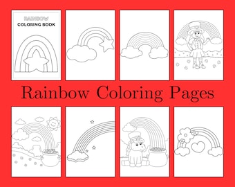 Regenbogen Malbuch: 15-seitiges Mitbringsel für Kinder (Digitaler Download)