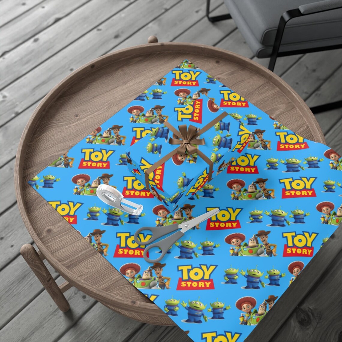 Toy Story Gift Wrap Paper 1pc Blue Etsy