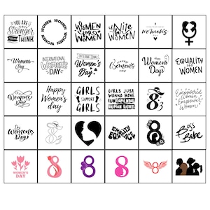 30 Womens Day Bundle SVG, 8th March Women's Day SVG, International Women's Day SVG, Women Power svg, Strong Woman Svg, Girl Boss Svg