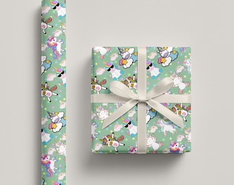 Papel de regalo de unicornio
