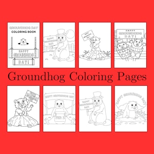 Groundhog day coloring pages, Happy groundhog day, groundhog day printables