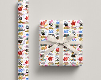 Happy 40th Birthday Wrapping Paper