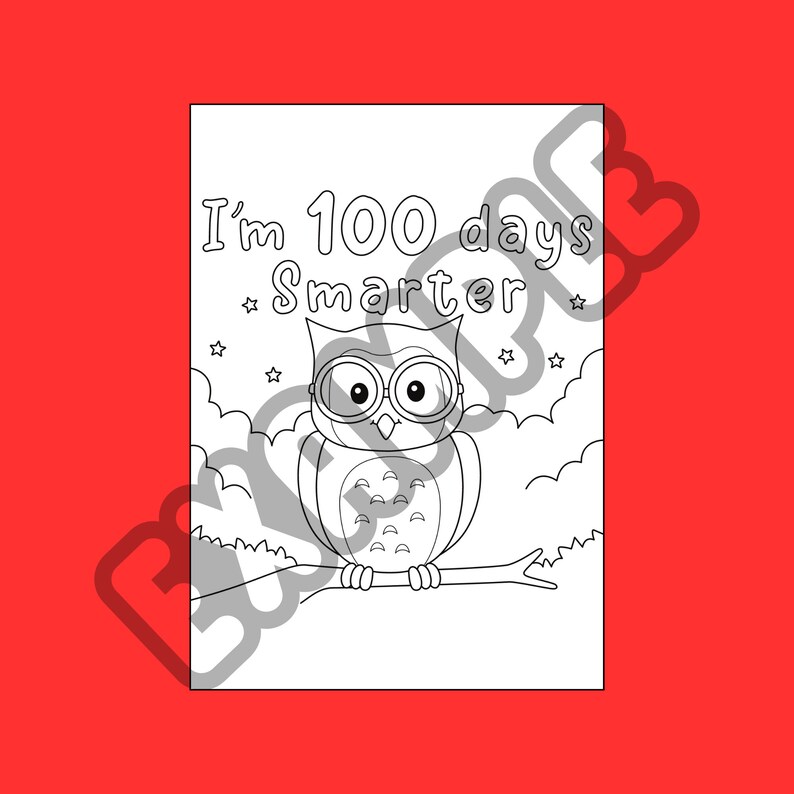 100 Days of School Coloring, Cute Coloring Pages for Kids, 15 Page 100 ...