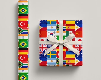 Papel de regalo con banderas
