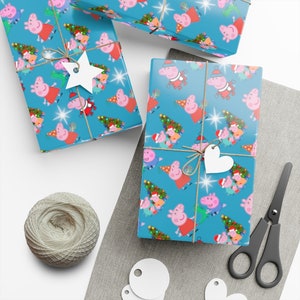 Peppa pig wrapping paper, Gift Wrap Paper 1pc, Peppa pig christmas wrapping paper