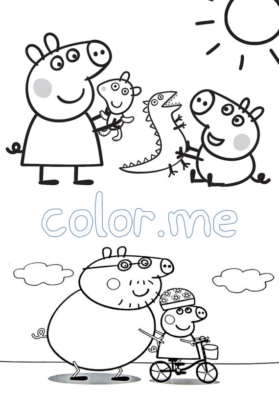 Drawings To Paint & Colour Peppa Pig - Print Design 010