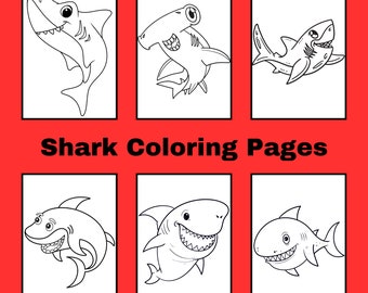 Shark coloring pages, Shark coloring activity for kids, Easy coloring pages for kids, school activity, holiday coloring activity for kids