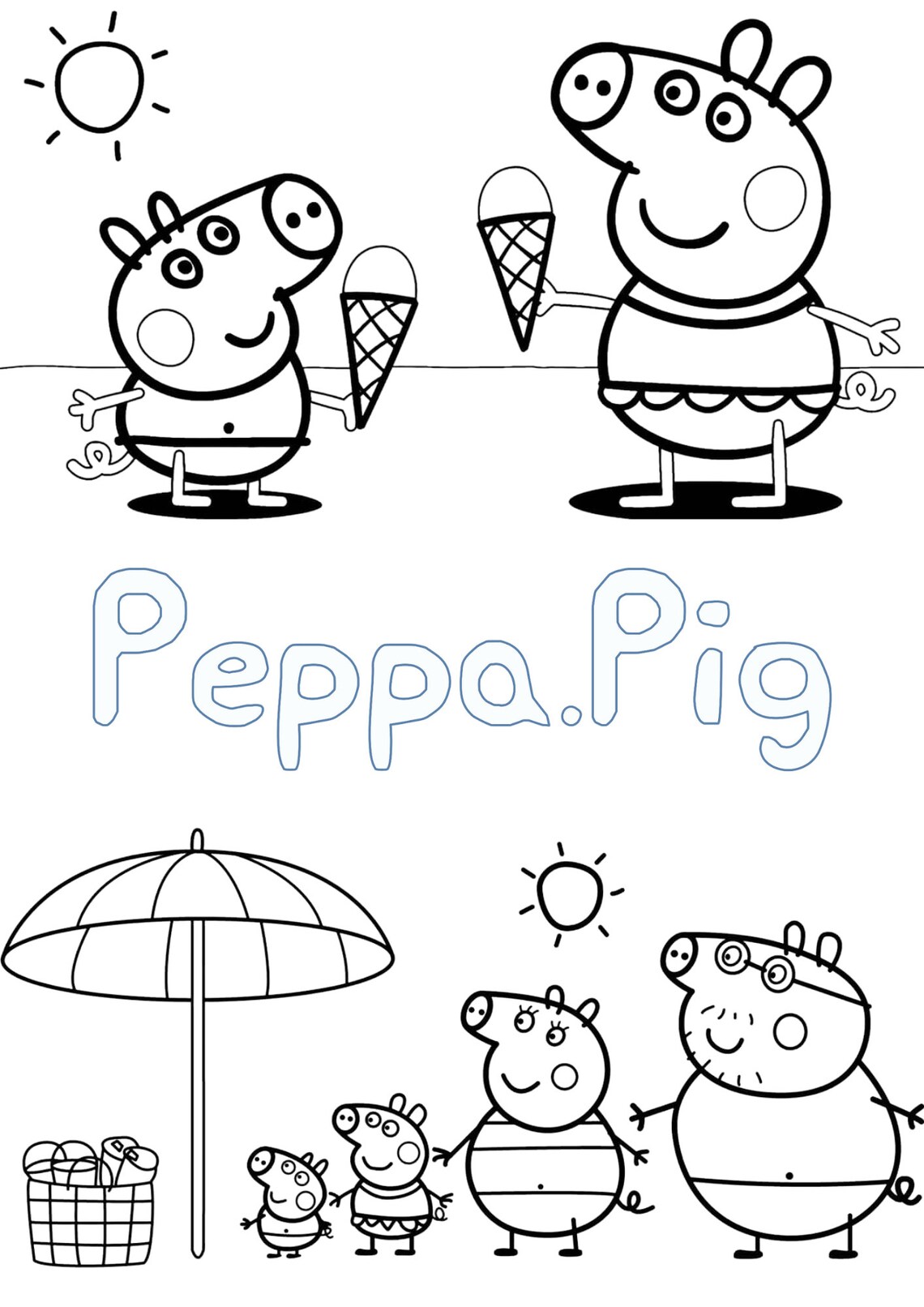 Peppa Pig Coloring Book, Pepper Pig Party Pack (Download Now) - Etsy