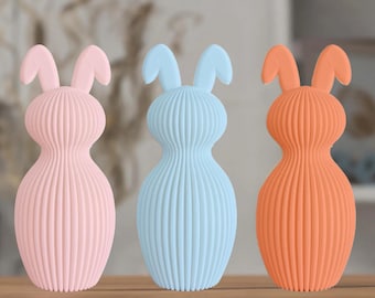 STL File Easter Bunny, Rabbit Family Easter Eggs, 3D Printable Easter Lamp, Digital Download Gift for Easter
