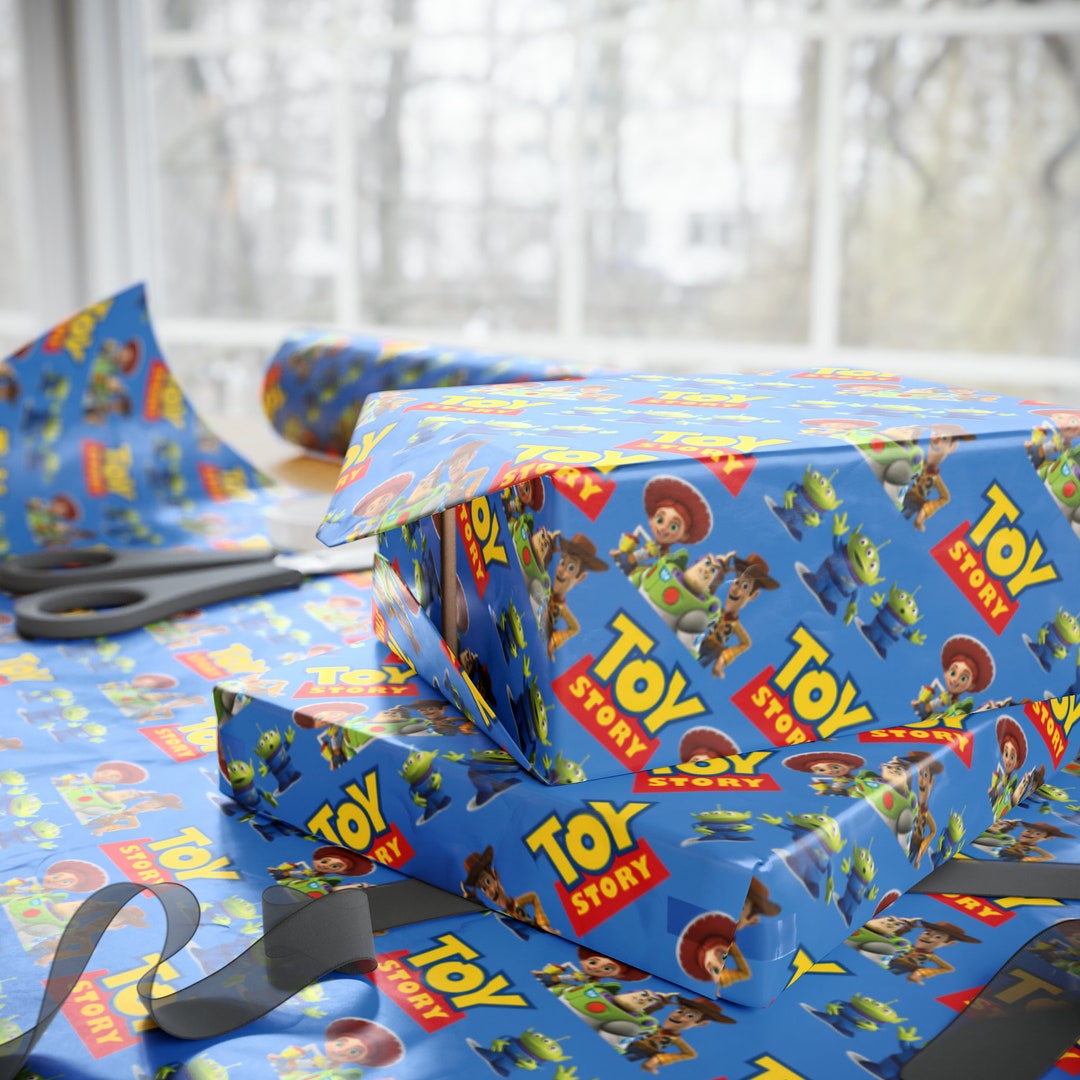 Toy Story Gift Wrap Paper, 1pc Blue Etsy