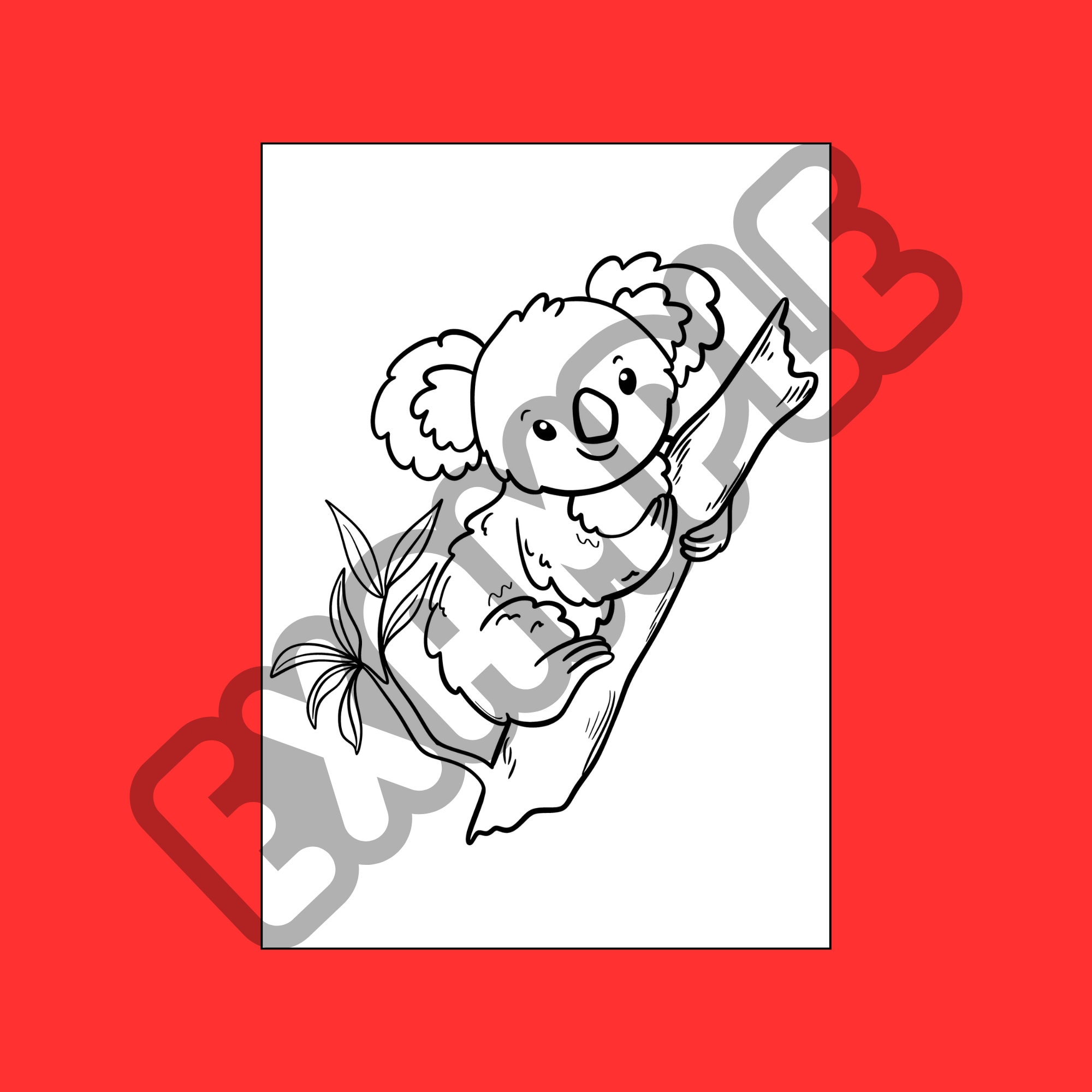 Koala Coloring Pages, Cute Koala Coloring Book for Kids and Adults, Koala Printable Coloring ...