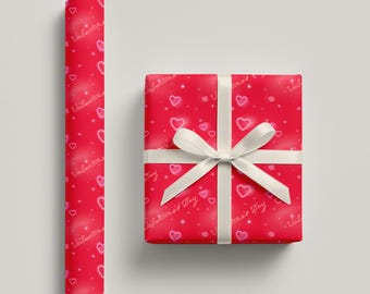 Red Valentines Day Wrapping Paper